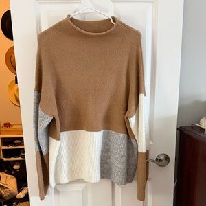 Entro Colorblock Cowl Neck Sweater | Size Medium